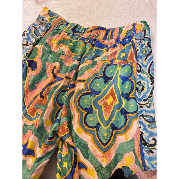 Maeve Anthropologie Rhiannon Satin Cropped Flare Pants Wide Leg 4P - Picture 6 of 7